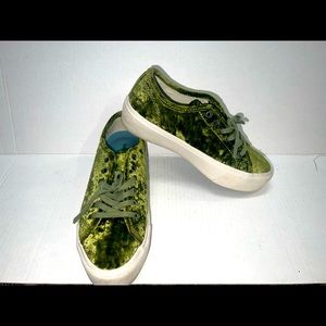 SeaVees Monterey Platform Crushed Green Velvet Sneakers